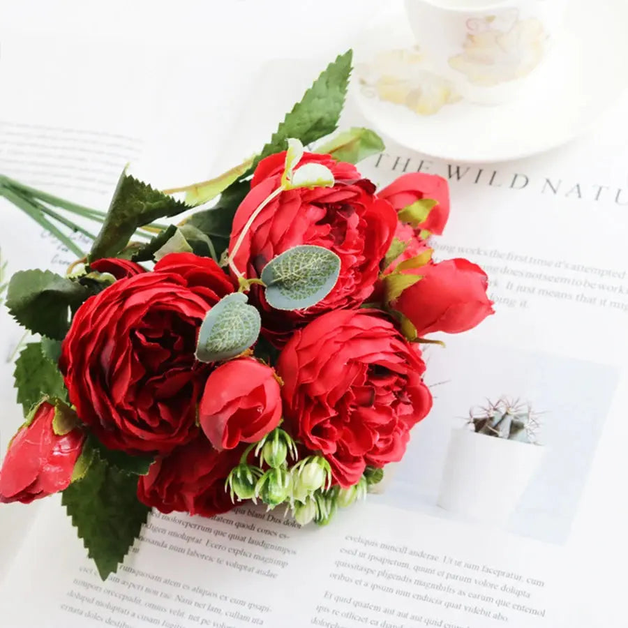 Artificial Peony Rose Bouquet Auraveia