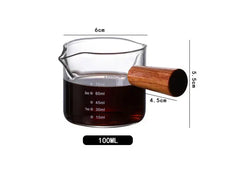 Double Pour Spout Heat Resistant Glass Measuring Cup Coffee Cup High Borosilicate Glass 75ml Espresso Transfer Cup Milk Cup Auraveia