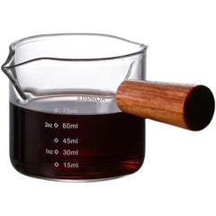 Double Pour Spout Heat Resistant Glass Measuring Cup Coffee Cup High Borosilicate Glass 75ml Espresso Transfer Cup Milk Cup Auraveia