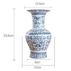 No Glazed Blue and White Porcelain Vases Interlocking Lotus Design Flower Ceramic Vase Home Decoration Jingdezhen Flower Vases Auraveia