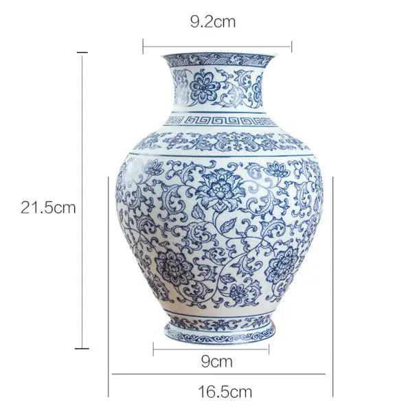 No Glazed Blue and White Porcelain Vases Interlocking Lotus Design Flower Ceramic Vase Home Decoration Jingdezhen Flower Vases Auraveia