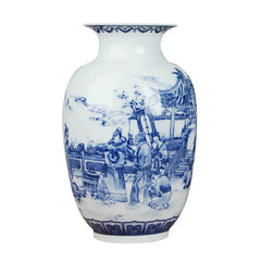 Classic Chinese Blue and White Ceramic Vase Antique Tabletop Porcelain Flower Vase For Hotel Dining Room Decoration Auraveia