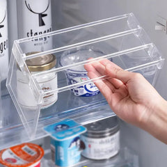 Refrigerator Organizers Storage Rack Fridge Layered Separator Shelves Transparent Desktop Stand Save Space Kitchen Accessories - Auraveia