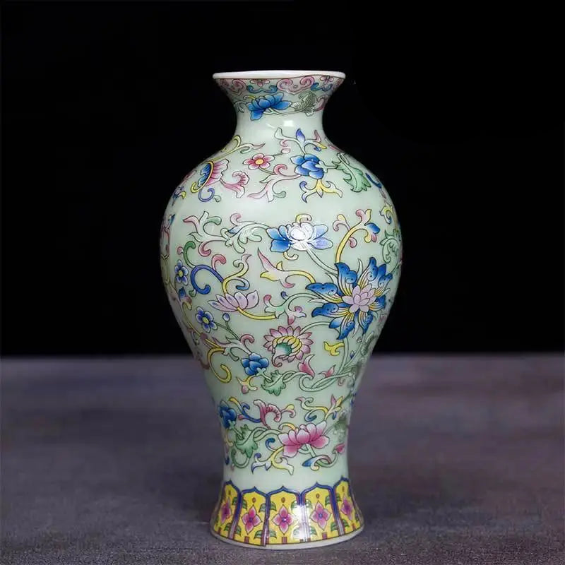 Ceramic Flower Receptacle Dried Flower Small Vase Pottery Home Decorations Ornament Vintage Ethnic Pollen Colored Porcelain Auraveia