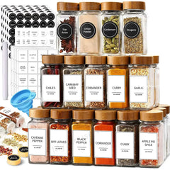 13Pcs Glass Spice Jars Set Auraveia