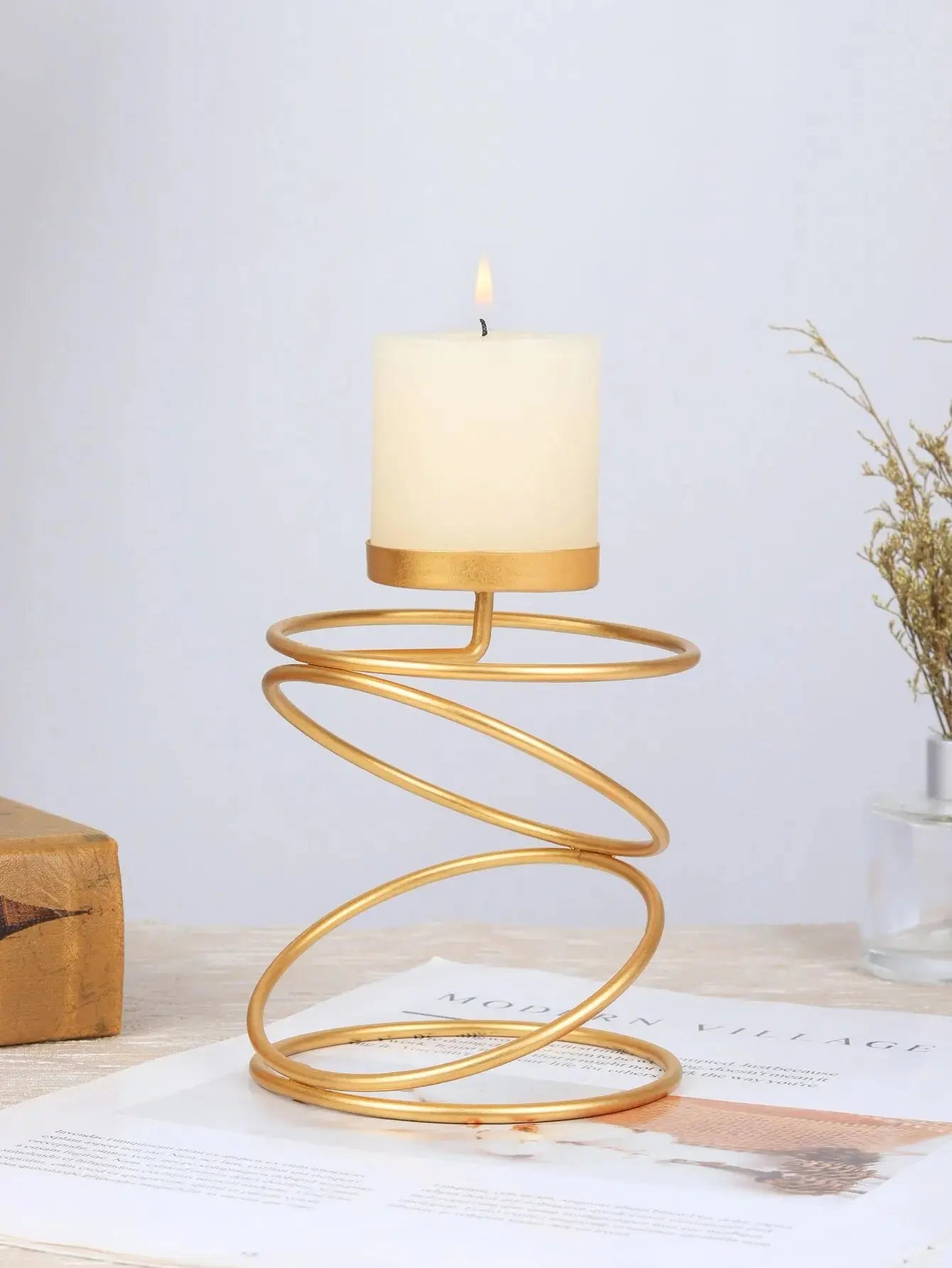 Ins Luxury Style Metal Candle Holders Simple Golden Wedding Decoration Bar Party Living Room Decor Home Decor Candlestick - Auraveia