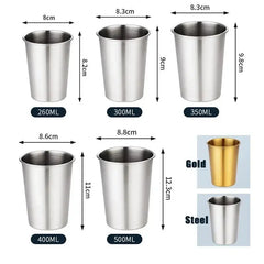 Stainless Steel Gold Cups 300ML Insulated Metal Cup 304 Drinking Beer Mug Metal Travel Drink Cup - Auraveia