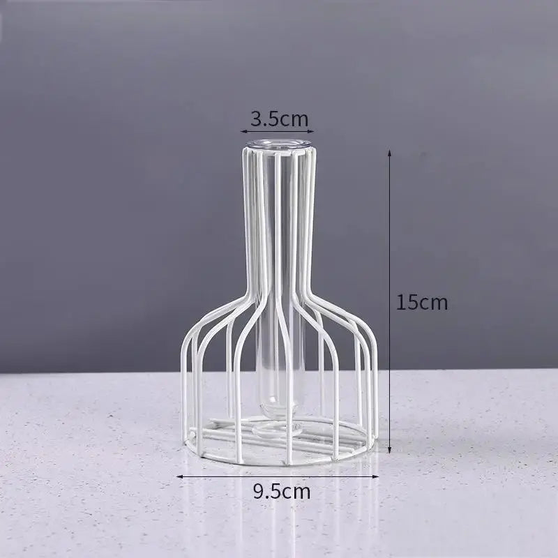 1pc Hollow Out Iron Art Golden Vase, Home Living Room Transparent Simulation Flower Dried Flower Arrangement Container Auraveia