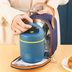 Stainless Steel Vacuum Thermal Lunch Box Portable Food Warmer Soup Cup Thermos Containers Simple Durable Bento Box For Children - Auraveia