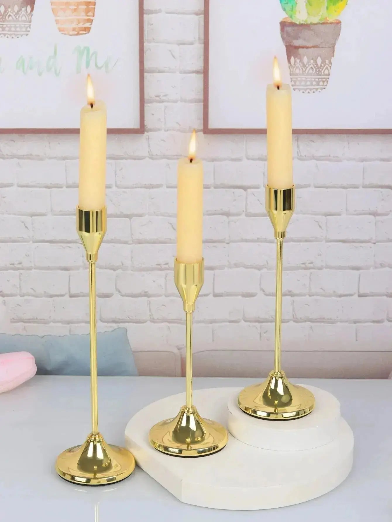 3Pcs/Set European Style Metal Candle Holders Candlestick Fashion Wedding Table Candle Stand Exquisite Candlestick Christmas Tabl - Auraveia