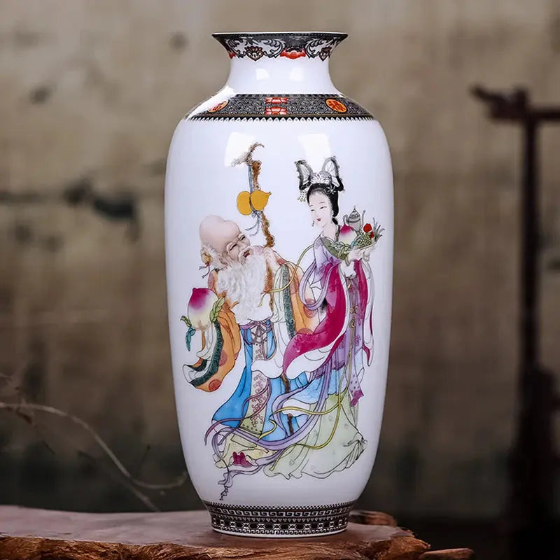 Jingdezhen Ceramic Vase Vintage Chinese Traditional Vases Home Decoration Animal Vase Fine Smooth Surface Furnishing Articles Auraveia