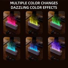 Essential Oil Aroma Diffuser Flame Air Humidifier Ultrasonic Cool Mist Difusor with RGB Realistic Fire Night Light Auraveia