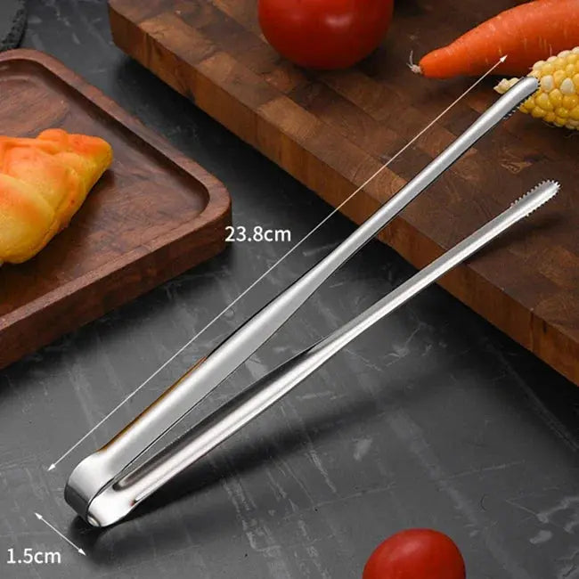 Stainless Steel Grill Tongs Food Clip BBQ Steak Clip Bread Tong Cooking Utensils Party Non-Slip Kitchen Gadgets Accessories - Auraveia