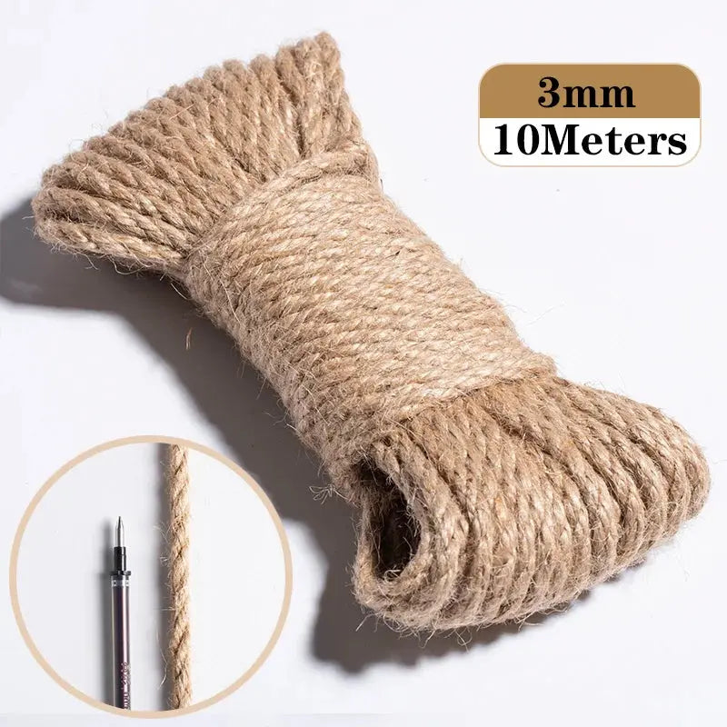 Natural Vintage Jute Rope Twine Roll Sewing Christmas Crafts Jute Cord Thread Wedding Handmade DIY Party Ribbon Bows Decoration - Auraveia