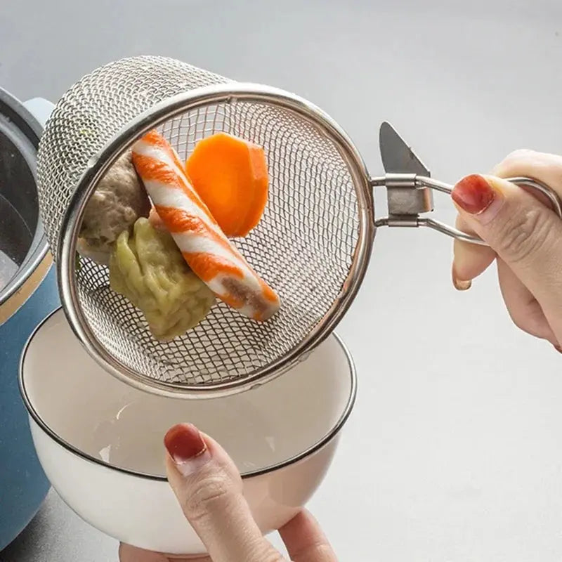 Stainless Steel Fine Wire Mesh Food Colander Strainer Hot Frying Pan Filter Basket Sieve Dryer for Noodle Vegetable Dumplings Auraveia