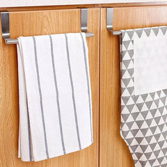 3PCS Stainless Steel Towel Rack Bathroom Towel Holder Stand Kitchen Cabinet Door Hanging Organizer Shelf Wall Mounted Towel Bar - Auraveia