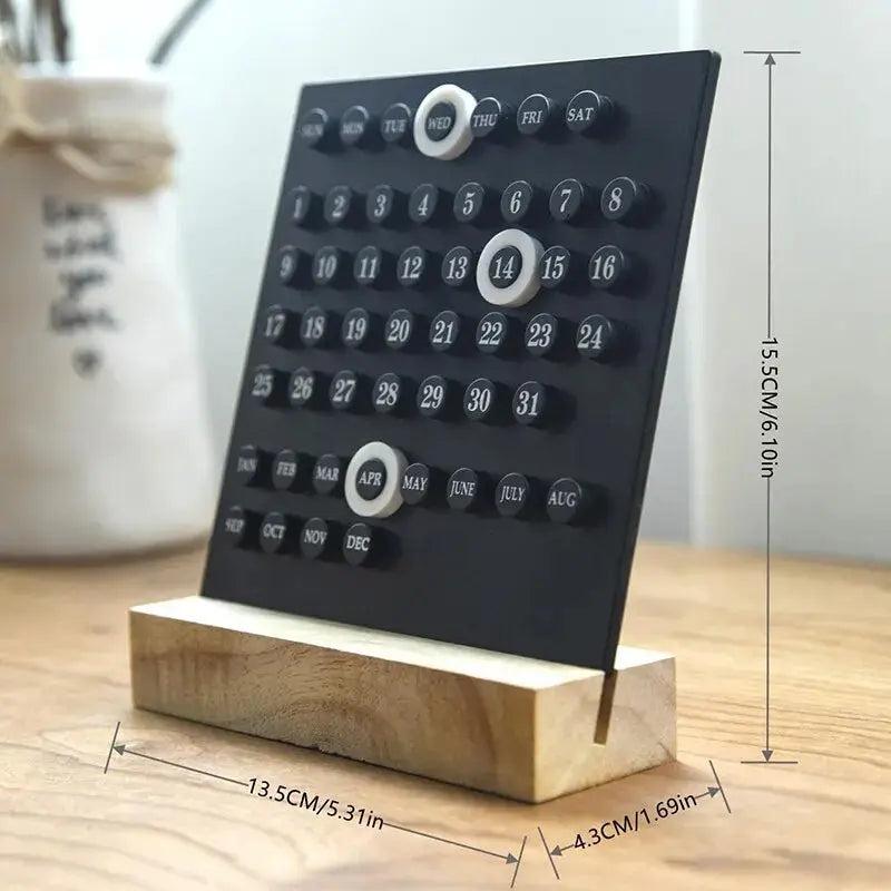 Acrylic Wooden Base Handmade DIY Calendar Office Desktop Home Decorative Digital Small Ornament Ten Thousand Year - Auraveia