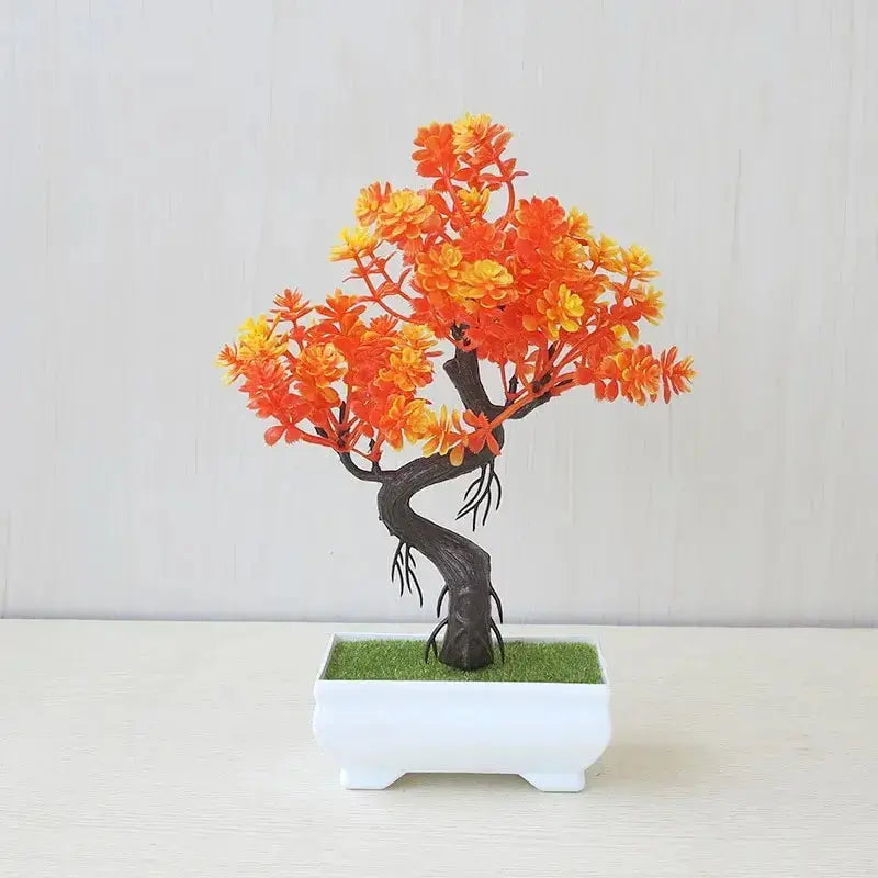 Artificial Plants Bonsai Small Tree Pot Fake Plant Flowers Potted Ornaments For Home Wedding Festival Decoration Accessories - Auraveia