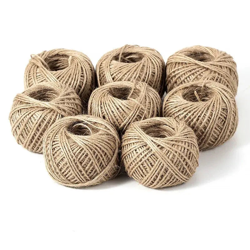 Natural Vintage Jute Rope Twine Roll Sewing Christmas Crafts Jute Cord Thread Wedding Handmade DIY Party Ribbon Bows Decoration - Auraveia