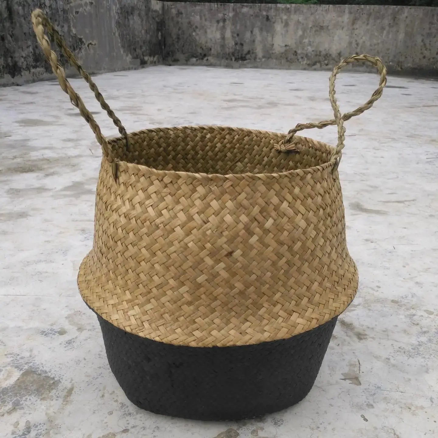 Storage Baskets Straw Wicker Rattan Hanging Flowerpot Seagrass Folding Laundry Baskets Garden Plant Basket Home Decor Pastoral - Auraveia