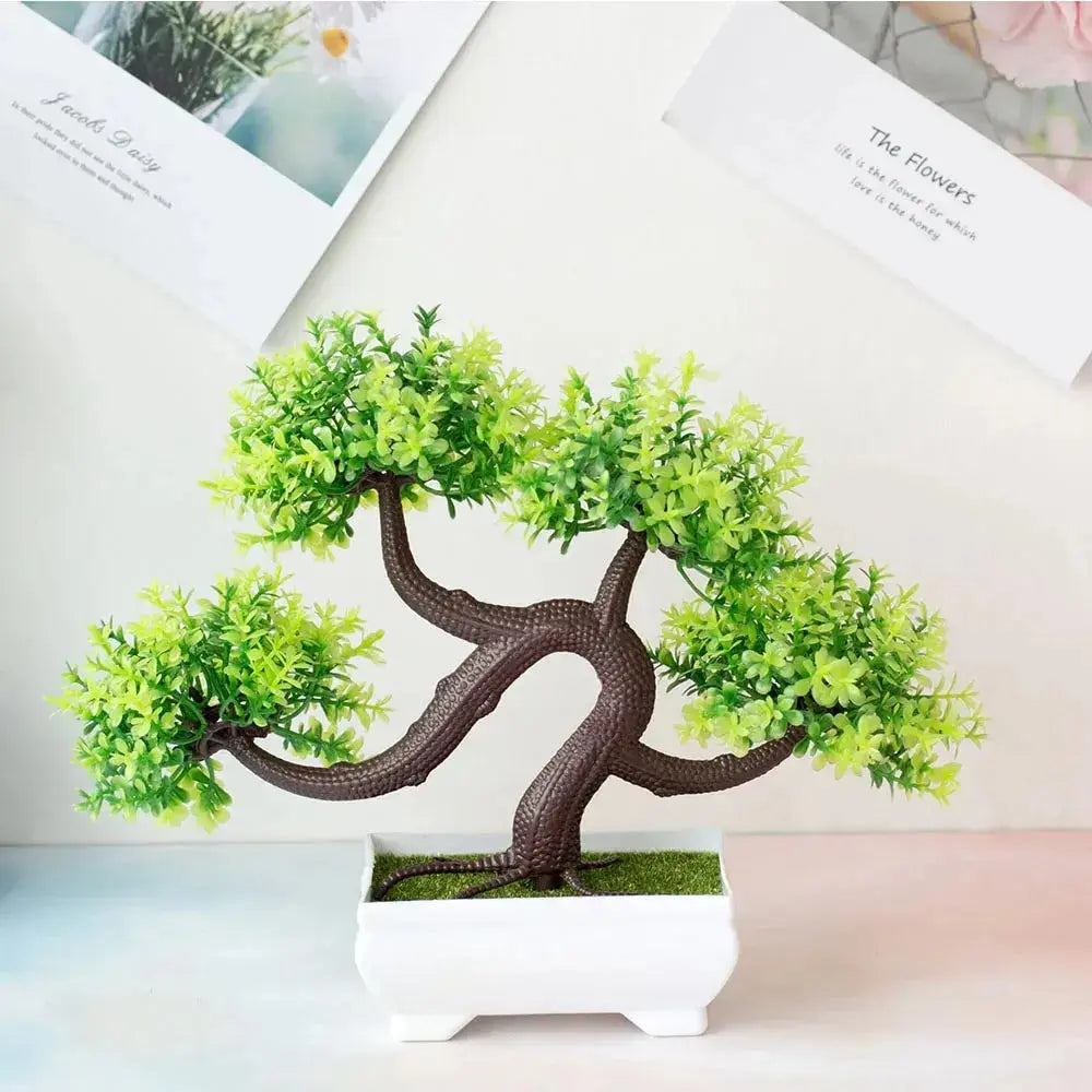 Artificial Plants Bonsai Small Tree Pot Fake Plant Flowers Potted Ornaments For Home Wedding Festival Decoration Accessories - Auraveia