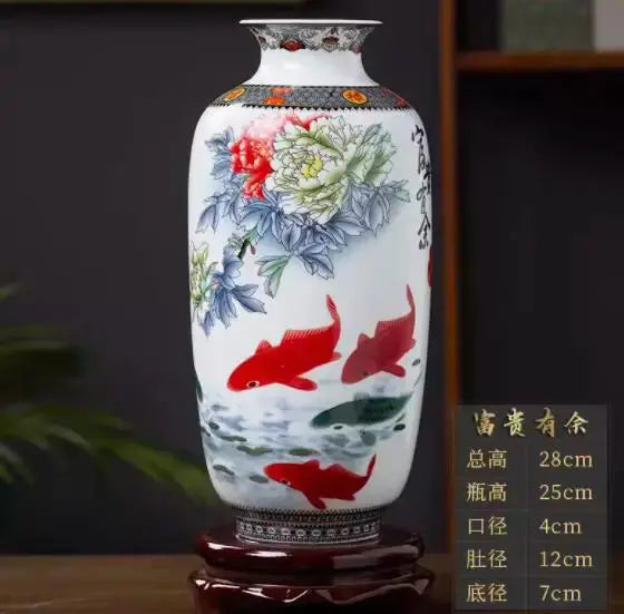 Jingdezhen Ceramic Vase Vintage Chinese Traditional Vases Home Decoration Animal Vase Fine Smooth Surface Furnishing Articles Auraveia