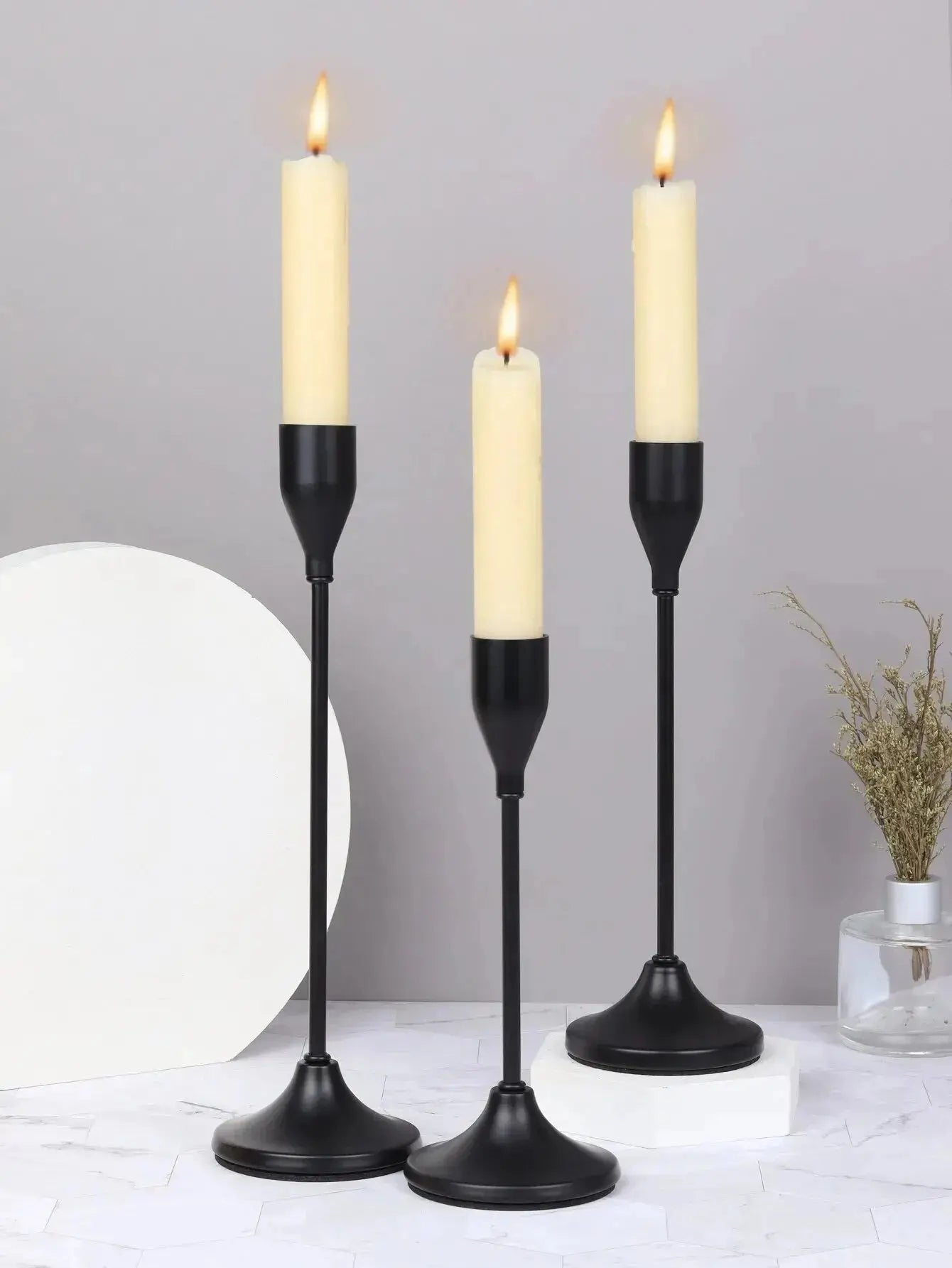 3Pcs/Set European Style Metal Candle Holders Candlestick Fashion Wedding Table Candle Stand Exquisite Candlestick Christmas Tabl - Auraveia