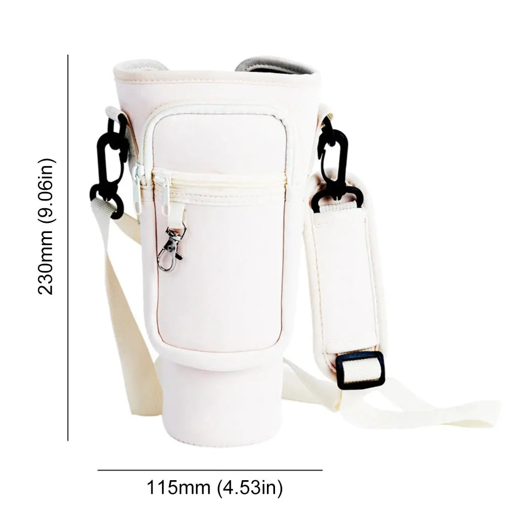 40oz Neoprene Water Bottle Carrier Bag For Stanley Quencher Cup Sleeve Adjustable Shoulder Strap Non-slip Insulated Mug Cover Auraveia