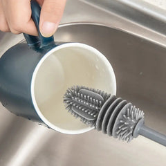 Silicone Milk Bottle Brush Cup Scrubber Glass Cleaner Long Handle Drink Bottle Clean Brush Kitchen Cleaning Tool Auraveia