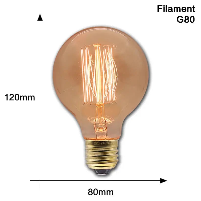 Retro Edison Bulb Lamps E27 40W 220V 110V Bedroom Industrial Loft Vintage Light Bulb For Home Decor T45 A19 ST64 G80 G95 Lamp - Auraveia