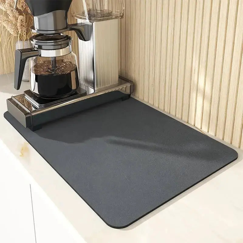 VIKAMA Simple Coffee Dish Mat Drainage Mat Kitchen Bathroom Diatomaceous Earth Washable Non-slip Bottom Dirty Resistant Doormat Auraveia