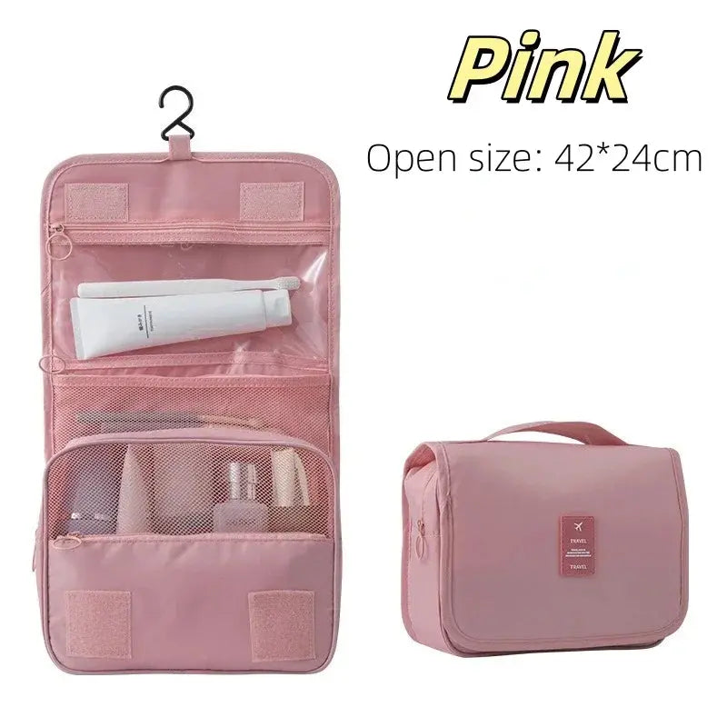 High Quality Travel Makeup Bag Waterproof Toiletries Organizer  Women Neceser Bathroom Hook Wash Pouch Hook Makeup Storage Bag - Auraveia