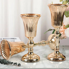 1PC Metal Trumpet Vases Wedding Party Props Centerpieces Flower Stand Candle Holder Welcome Area Road Guide Desktop Decor - Auraveia