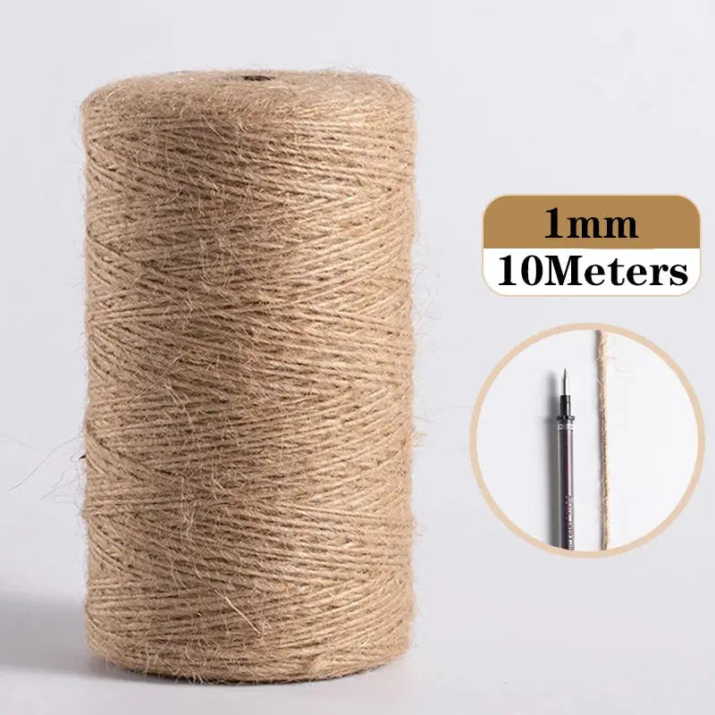 Natural Vintage Jute Rope Twine Roll Sewing Christmas Crafts Jute Cord Thread Wedding Handmade DIY Party Ribbon Bows Decoration - Auraveia