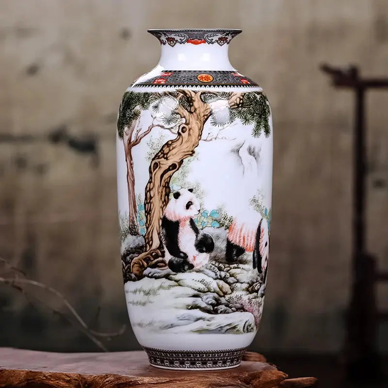 Jingdezhen Ceramic Vase Vintage Chinese Traditional Vases Home Decoration Animal Vase Fine Smooth Surface Furnishing Articles Auraveia