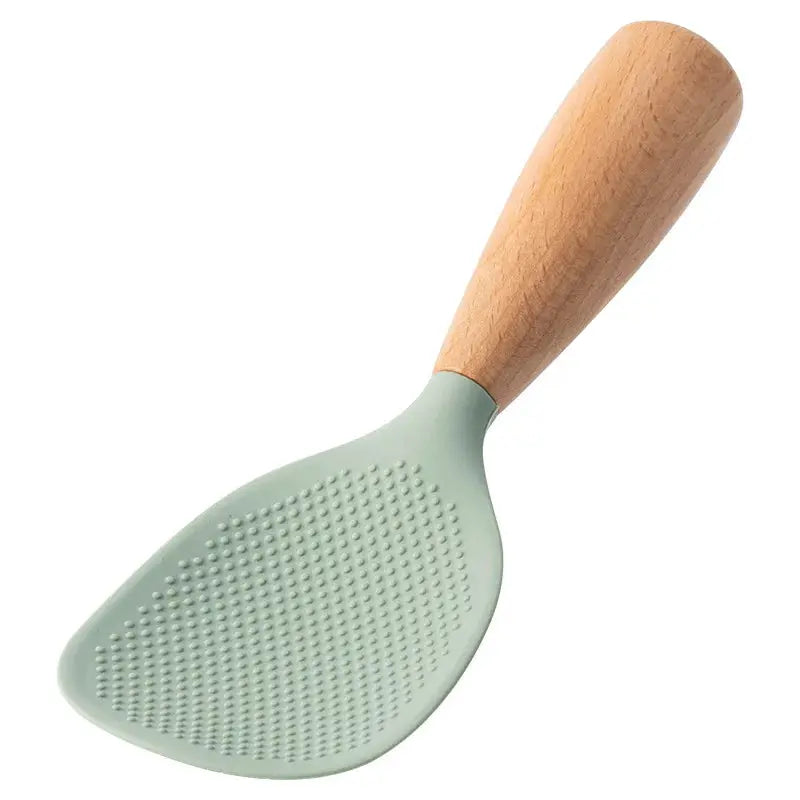 Silicone Kitchen Utensils Set Wooden Handle Non-stick Spatula Cookware Set Fried Shovel Leaky Spoon Rice Spoon Kitchen Tool Sets - Auraveia