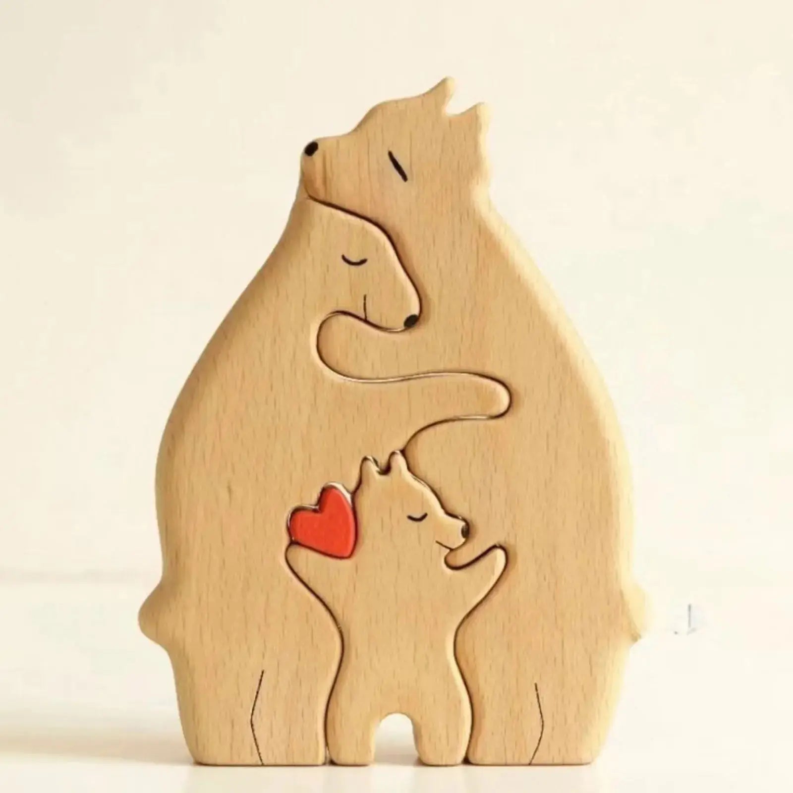 Bear Family Theme Wooden Art Puzzle Wooden Sculpture DIY Cute Family Member of Bears Puzzle Home Desktop Decor Mothers Day Gift - Auraveia