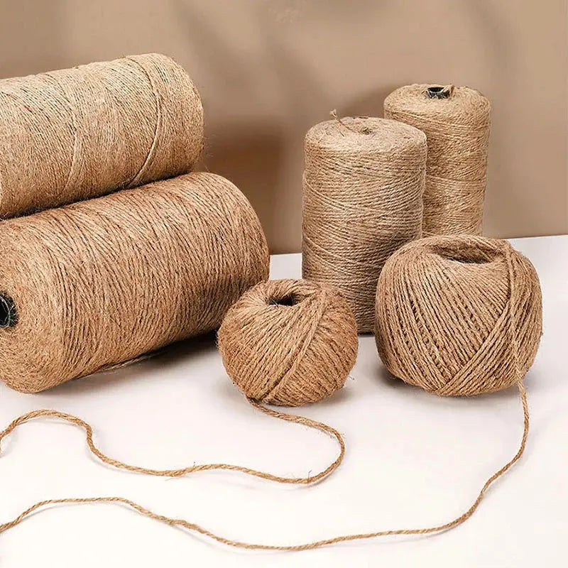 Natural Vintage Jute Rope Twine Roll Sewing Christmas Crafts Jute Cord Thread Wedding Handmade DIY Party Ribbon Bows Decoration - Auraveia