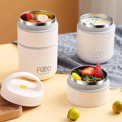 Stainless Steel Vacuum Thermal Lunch Box Portable Food Warmer Soup Cup Thermos Containers Simple Durable Bento Box For Children - Auraveia