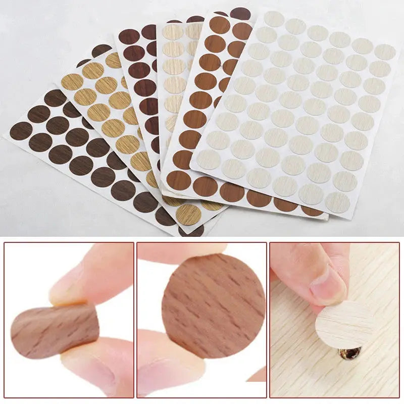 1sheet PVC Furniture Wardrobe Self-adhesive Decorative Films Screw Cover Caps Stickers Wood Craft Desktop Cabinet Ornament - Auraveia