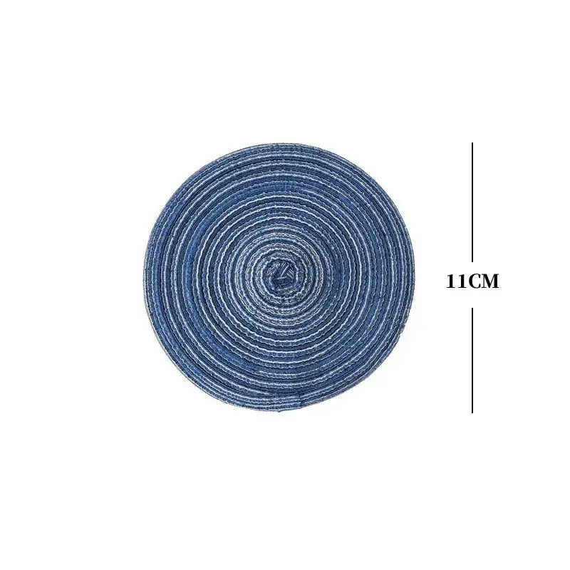 2/4Pcs Round Table Mat Woven Ramie Placemats Anti Slip Dining Table Mats Tableware Bowl Pads Drink Cup Coasters Kitchen Supplies - Auraveia