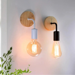 Retro Wood Wall Lamp E27 220V 110V Vintage Sconce Wall Light Fixture Bedside Retro Lamp Indoor Home Decor Bedroom Lights - Auraveia