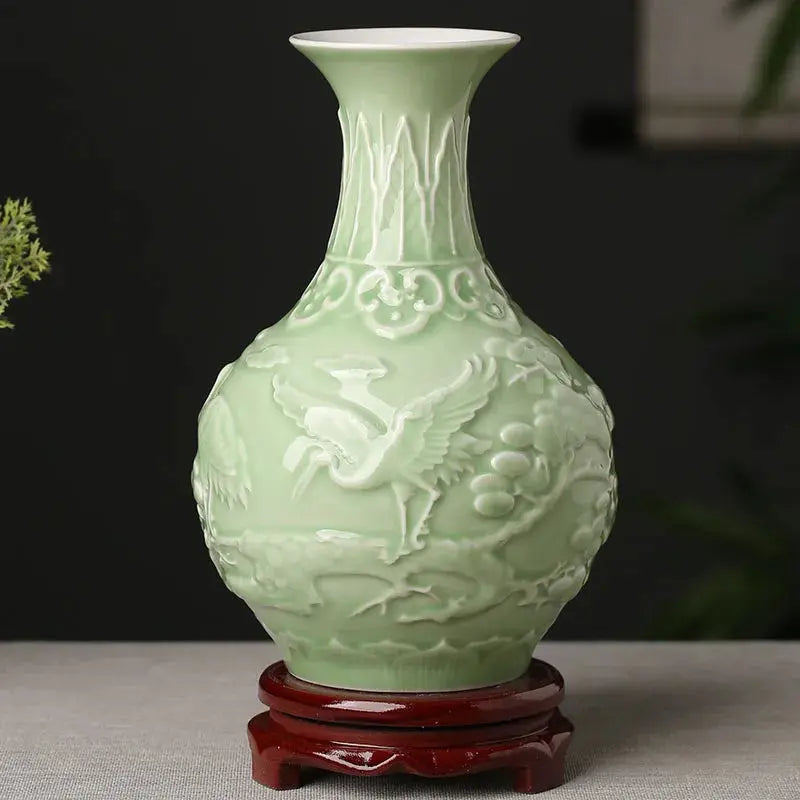 Ceramic Vase Decoration, Flower Arrangement, Antique Shelf, Chinese Zen Flower Arrangement, Home Decoration, Jingdezhen Auraveia