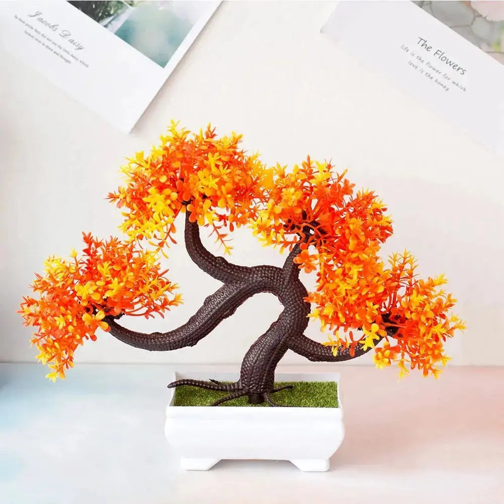 Artificial Plants Bonsai Small Tree Pot Fake Plant Flowers Potted Ornaments For Home Wedding Festival Decoration Accessories - Auraveia