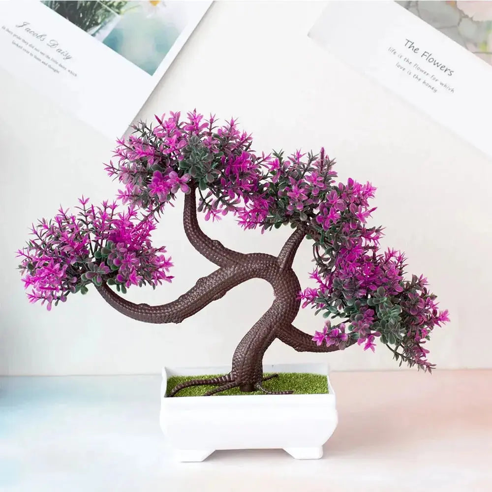 Artificial Plants Bonsai Small Tree Pot Fake Plant Flowers Potted Ornaments For Home Wedding Festival Decoration Accessories - Auraveia