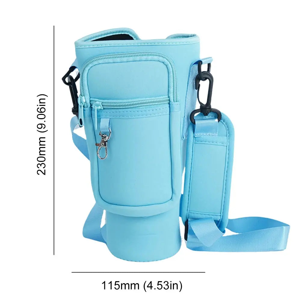 40oz Neoprene Water Bottle Carrier Bag For Stanley Quencher Cup Sleeve Adjustable Shoulder Strap Non-slip Insulated Mug Cover Auraveia