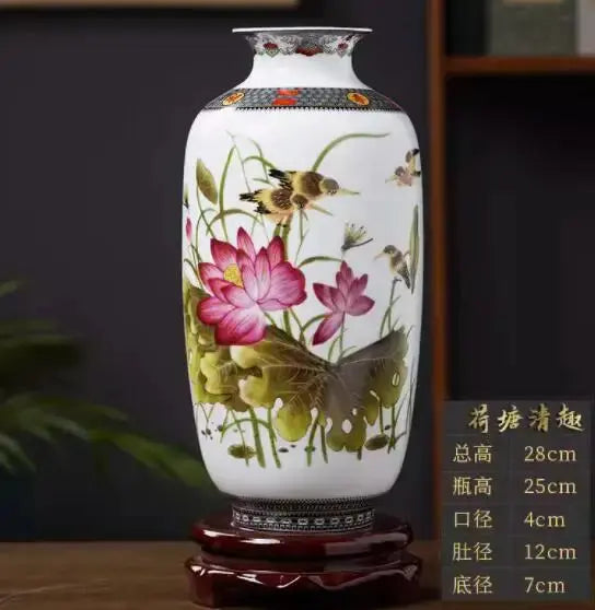 Jingdezhen Ceramic Vase Vintage Chinese Traditional Vases Home Decoration Animal Vase Fine Smooth Surface Furnishing Articles Auraveia