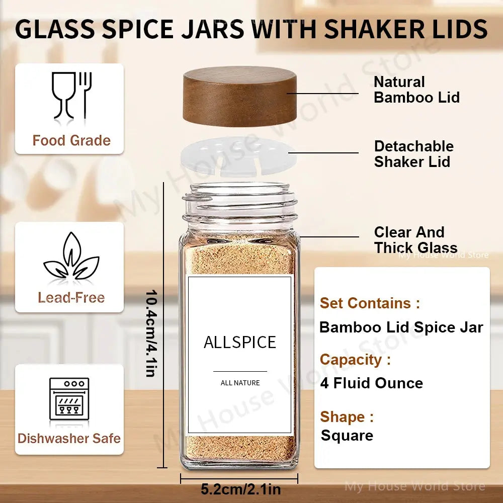 13Pcs Glass Spice Jars Set Auraveia