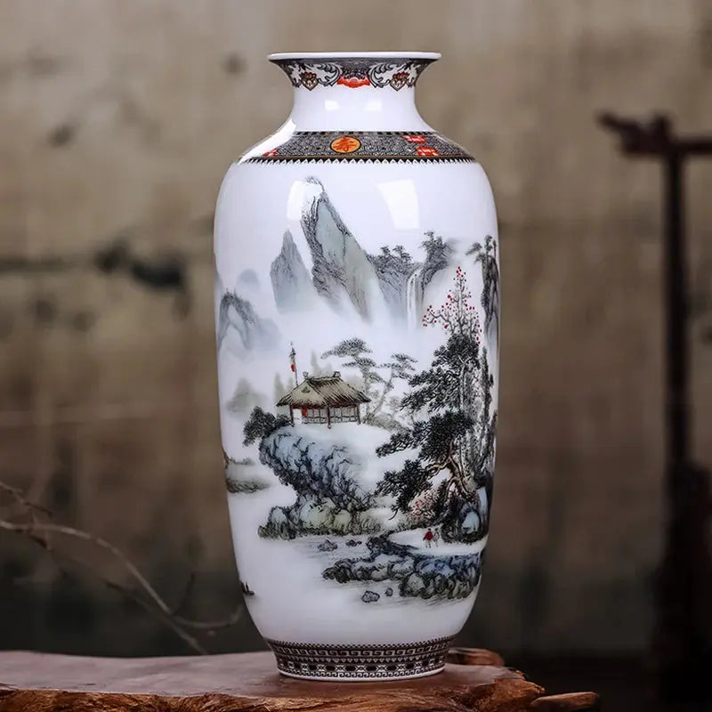 Jingdezhen Ceramic Vase Vintage Chinese Traditional Vases Home Decoration Animal Vase Fine Smooth Surface Furnishing Articles Auraveia