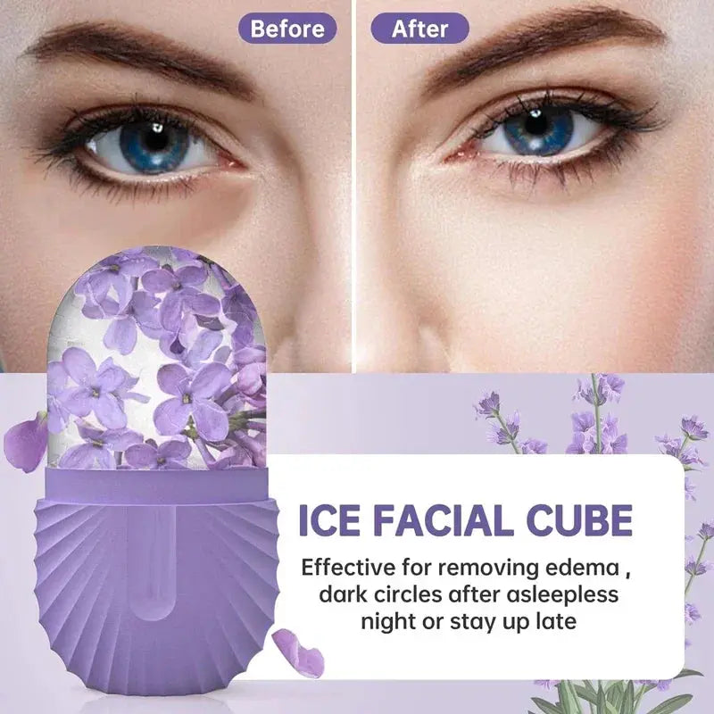 Ice Face Roller Ice Cube Beauty Massage Silicone Ice Mold For Eye Puffiness Ice Facial Roller Shrink Pores - Auraveia